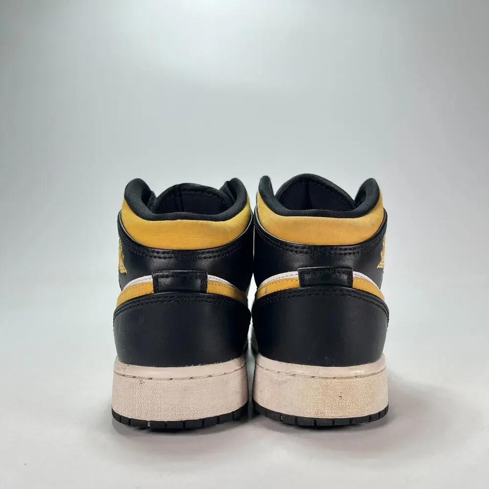 Air Jordan 1 Mid White Black Pollen Lifestyle Shoes 554725-177 Youth Size 4.5Y